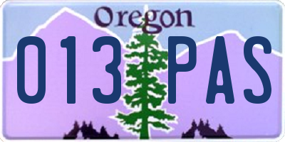 OR license plate 013PAS