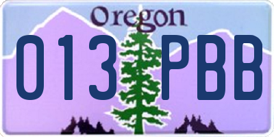 OR license plate 013PBB