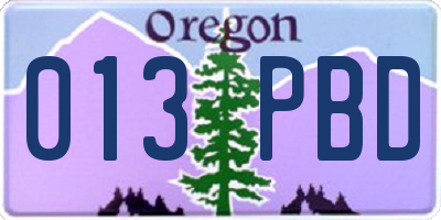 OR license plate 013PBD