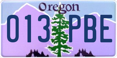 OR license plate 013PBE