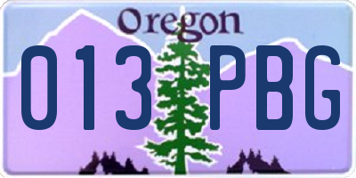 OR license plate 013PBG
