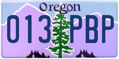OR license plate 013PBP