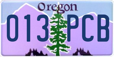 OR license plate 013PCB