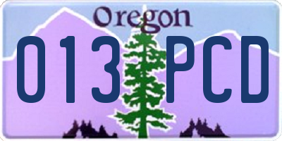 OR license plate 013PCD