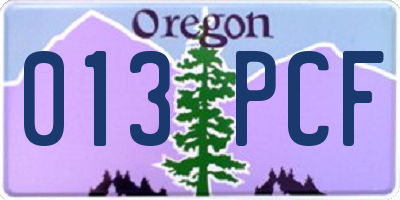 OR license plate 013PCF