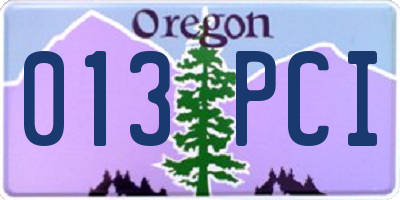 OR license plate 013PCI