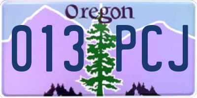 OR license plate 013PCJ