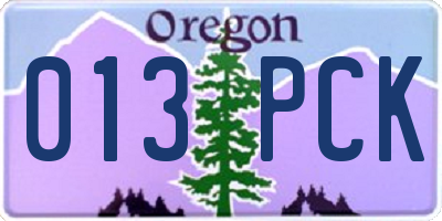 OR license plate 013PCK