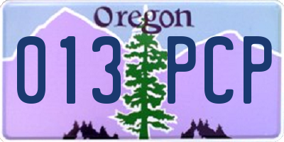 OR license plate 013PCP