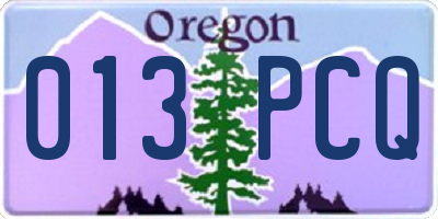 OR license plate 013PCQ
