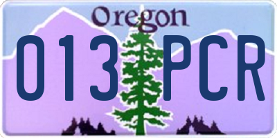OR license plate 013PCR