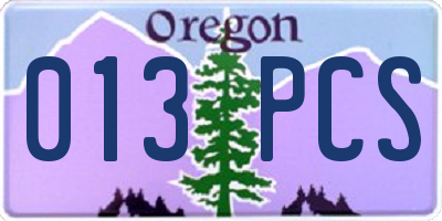 OR license plate 013PCS