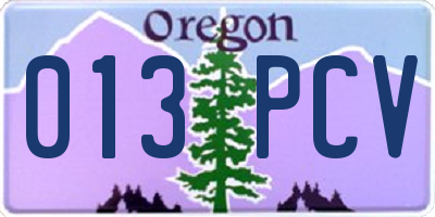 OR license plate 013PCV