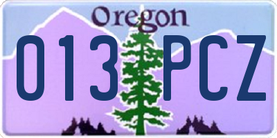 OR license plate 013PCZ
