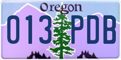 OR license plate 013PDB
