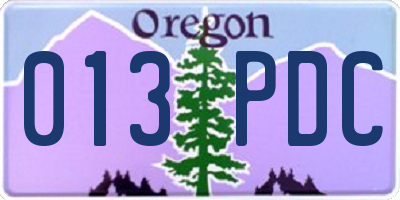 OR license plate 013PDC