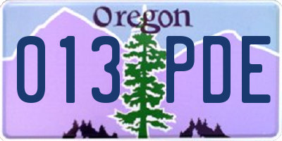 OR license plate 013PDE