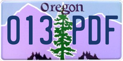 OR license plate 013PDF