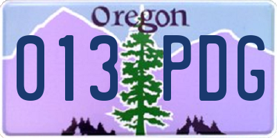 OR license plate 013PDG