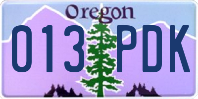 OR license plate 013PDK