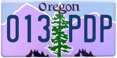 OR license plate 013PDP