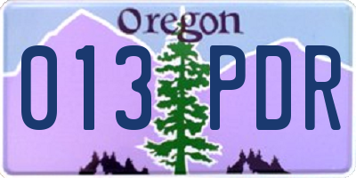 OR license plate 013PDR