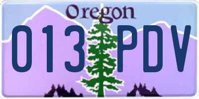 OR license plate 013PDV