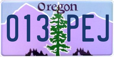 OR license plate 013PEJ