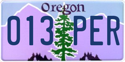 OR license plate 013PER