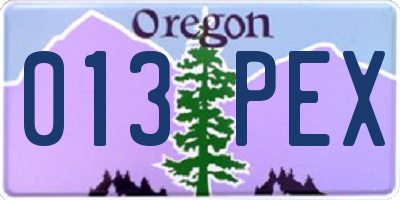 OR license plate 013PEX