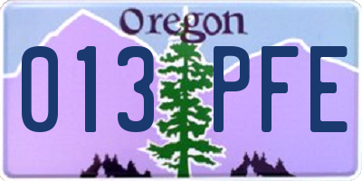 OR license plate 013PFE