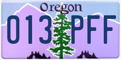 OR license plate 013PFF
