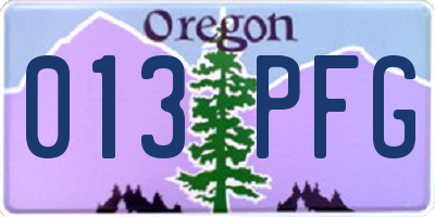 OR license plate 013PFG
