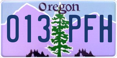 OR license plate 013PFH