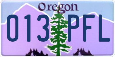 OR license plate 013PFL