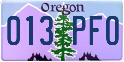 OR license plate 013PFO