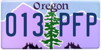 OR license plate 013PFP