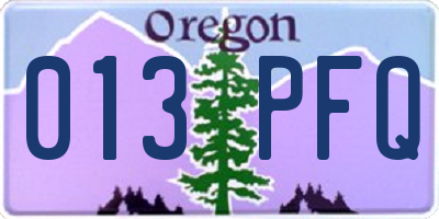 OR license plate 013PFQ