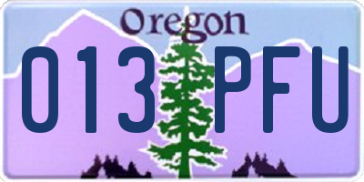 OR license plate 013PFU