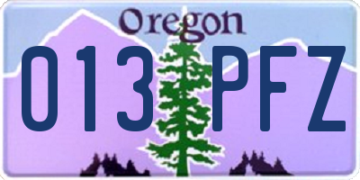 OR license plate 013PFZ