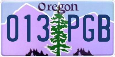 OR license plate 013PGB