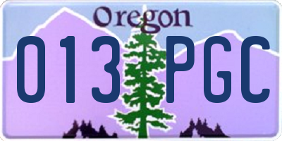 OR license plate 013PGC