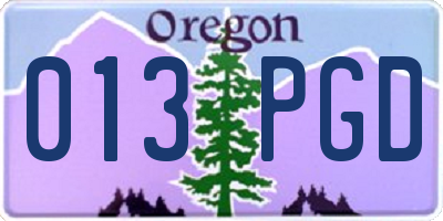 OR license plate 013PGD