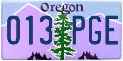 OR license plate 013PGE