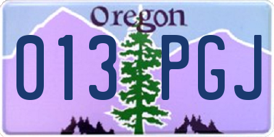 OR license plate 013PGJ