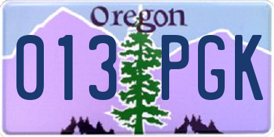 OR license plate 013PGK