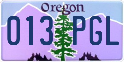 OR license plate 013PGL
