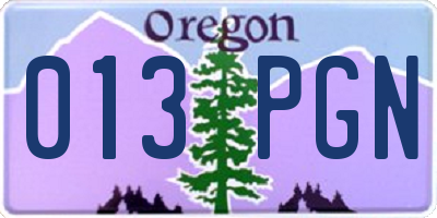OR license plate 013PGN