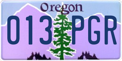 OR license plate 013PGR