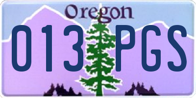 OR license plate 013PGS